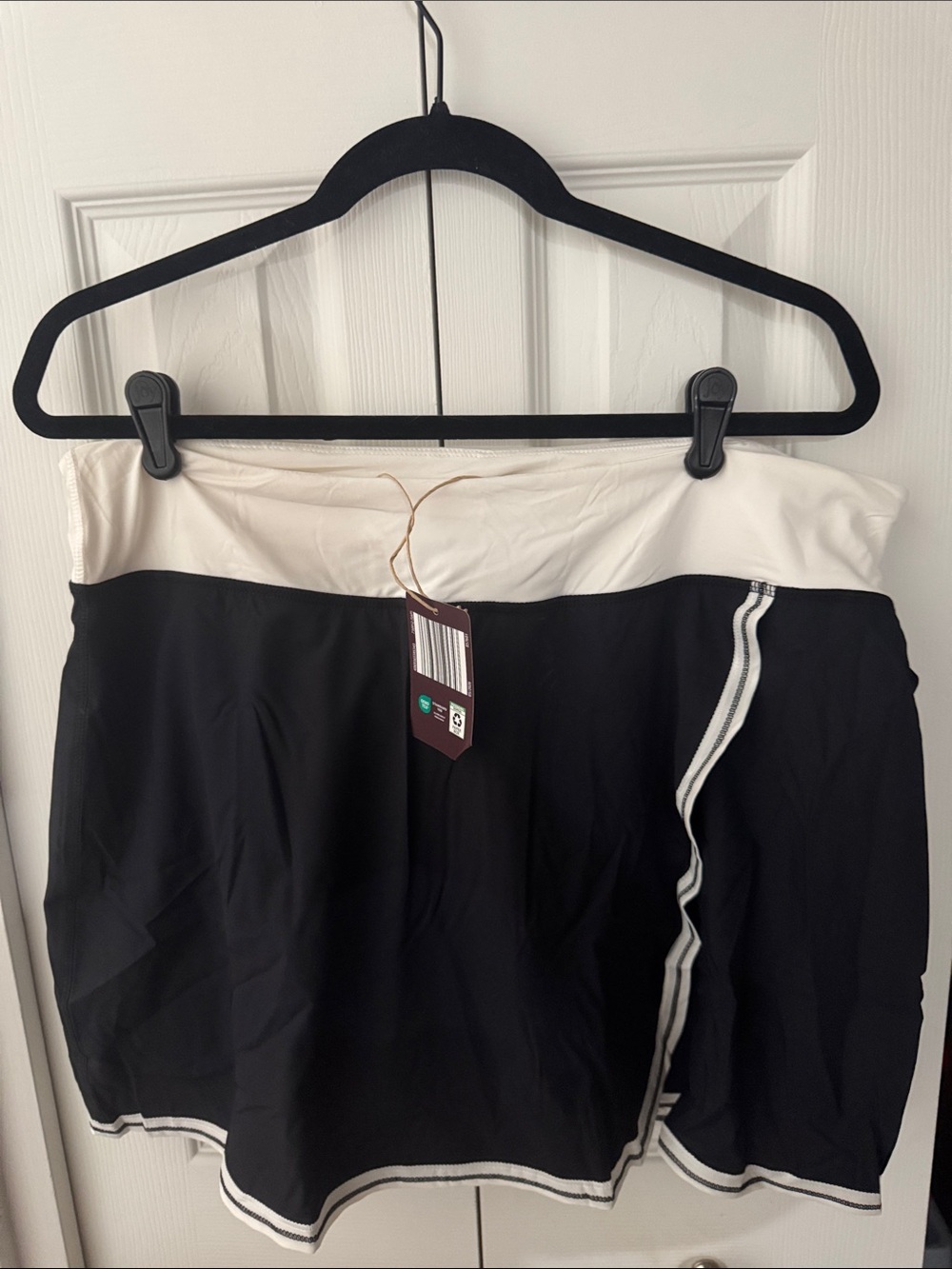 Women's Black and White Skort with Contrast Waistband